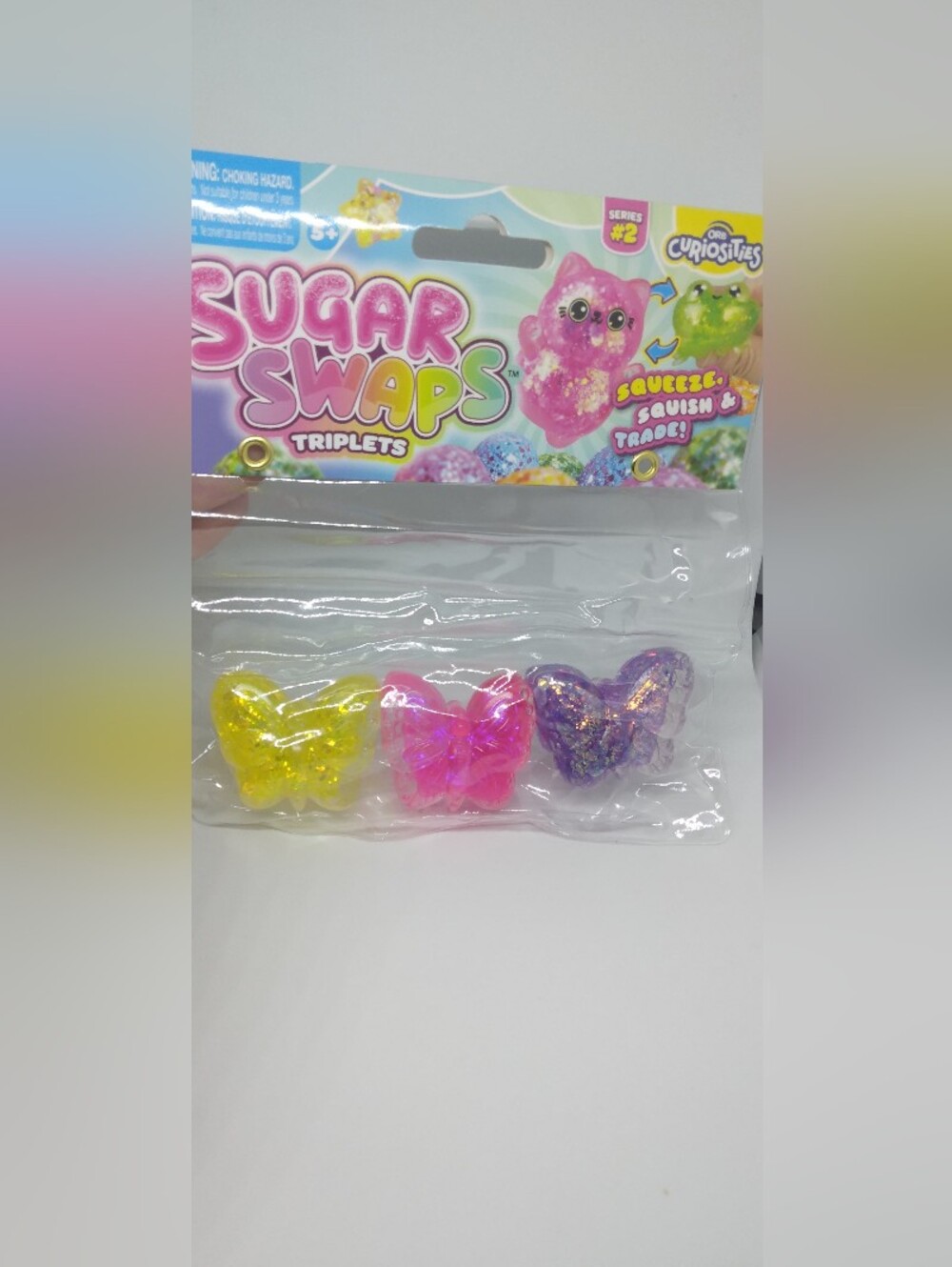 Sugar Swaps Triplets Butterfly Squishies - Yellow Pink Purple